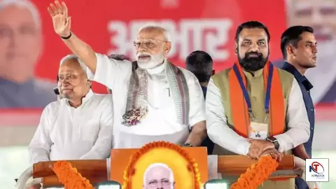 Bihar Cabinet Expansion 2026: पटना के गांधी मैदान में मंच पर पहुंचे पीएम मोदी और नीतीश, कैबिनेट विस्तार में 32 मंत्री ले रहें हैं शपथ Bihar Cabinet Expansion 2026: पटना के गांधी मैदान में मंच पर पहुंचे पीएम मोदी और नीतीश, कैबिनेट विस्तार में 32 मंत्री ले रहें हैं शपथ