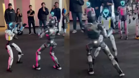 Robot Fight Viral Video: लात-घूंसे चलाते रोबोट्स का वीडियो वायरल, यूजर्स बोले- अब पहलवानों की छुट्टी! Robot Fight Viral Video: लात-घूंसे चलाते रोबोट्स का वीडियो वायरल, यूजर्स बोले- अब पहलवानों की छुट्टी!