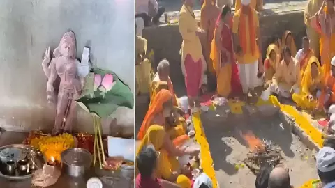 Bhojshala Mein Pooja Shuru: भोजशाला में हुआ भव्य हवन-पूजन! HC के फैसले के बाद सरस्वती प्रतिमा स्थापित, केंद्रीय मंत्री-अधिकारी हुए शामिल