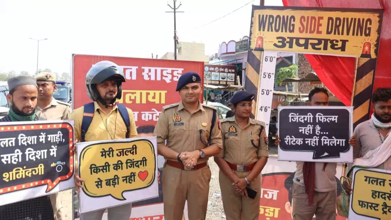 Sonbhadra News: रॉन्ग साइड वालों को पुलिस का अनोखा संदेश, सेल्फी लेकर बांटी सड़क सुरक्षा की सीख Sonbhadra News: रॉन्ग साइड वालों को पुलिस का अनोखा संदेश, सेल्फी लेकर बांटी सड़क सुरक्षा की सीख