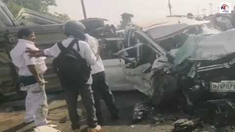 Prayagraj News: प्रयागराज के नैनी ब्रिज पर दर्दनाक हादसा, मैहर दर्शन के लिए जा रहे 3 लोगों की मौत