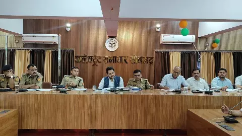 DM Charchit Gour SP Abhishek Verma hold a meeting on Bakrid security alert