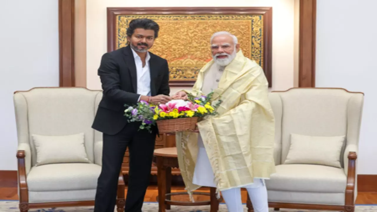 CM Vijay Meets PM Modi CM Vijay Meets PM Modi
