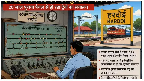 Hardoi News: रेलवे स्टेशन पर सवालों के घेरे में सुरक्षा व्यवस्था, दो दशक पुराने पैनल से हो रहा ट्रेनों का संचालन