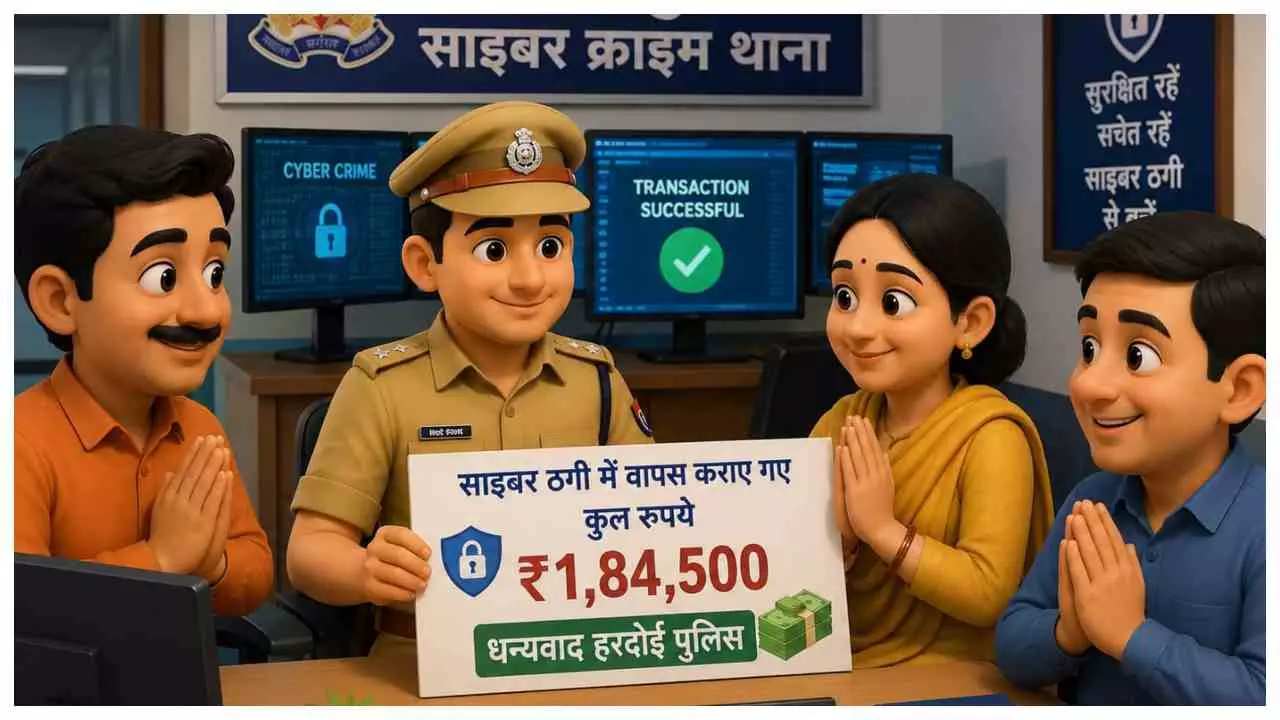 Hardoi News: साइबर ठगी के शिकार लोगों को मिली राहत, हरदोई पुलिस ने वापस कराए 1.84 लाख रुपये