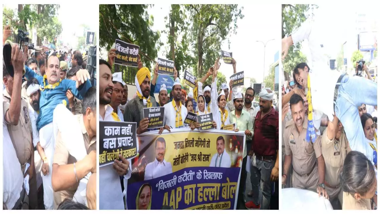 AAP Protest Lucknow