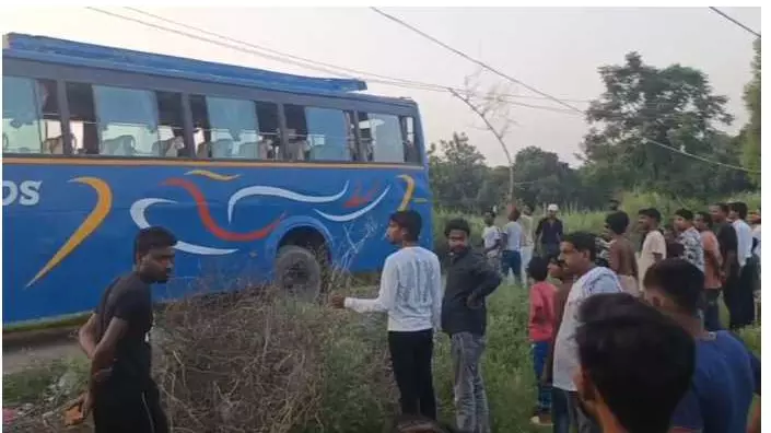 Woman dies in bus from high tension line in Lakhimpur Woman dies in bus from high tension line in Lakhimpur