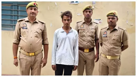Shivam Prajapati arrested for crime against minor in Sonbhadra Shivam Prajapati arrested for crime against minor in Sonbhadra