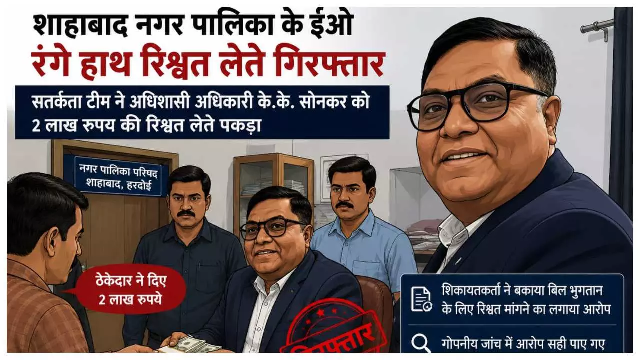 Municipal EO arrested taking bribe of Rs 2 lakh, vigilance team massive action Municipal EO arrested taking bribe of Rs 2 lakh, vigilance team massive action