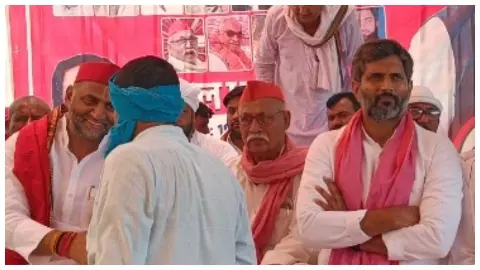 SP spokesperson Manoj Singh Kaka gives statement on Minister Om Prakash Rajbhar