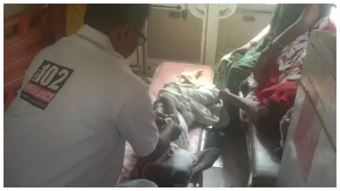 108 ambulance readiness of elderly man killed, referred to district hospital on time