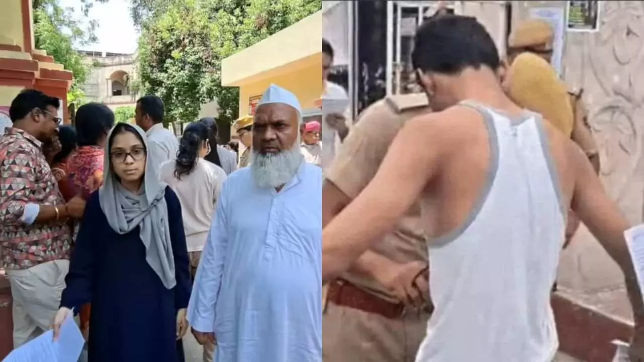 Re-NEET परीक्षा में सख्ती से आस्थावान आहत! हिजाब और कलावा पर गुस्साए छात्र-अभिभावक Re-NEET परीक्षा में सख्ती से आस्थावान आहत! हिजाब और कलावा पर गुस्साए छात्र-अभिभावक