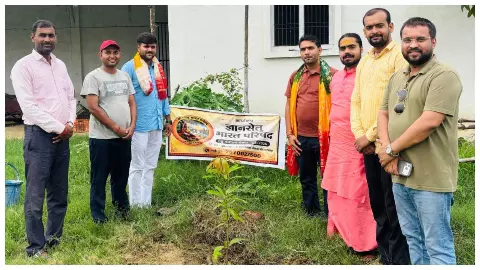 Message of environmental protection by planting trees on birthday