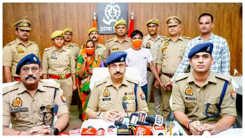 Etawah News: 10 घंटे में हत्या का खुलासा, पत्नी और कथित प्रेमी गिरफ्तार, बरामद हुआ सामान