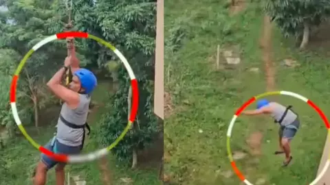 Dandeli Zipline Accident Viral Video: Young Man Falls During Adventure Ride Dandeli Zipline Accident Viral Video: Young Man Falls During Adventure Ride