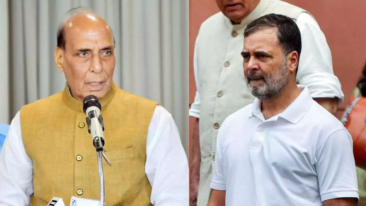 बेहद ओछी और निंदनीय, PM पर राहुल गांधी की टिप्पणी पर राजनाथ सिंह, बोले- LOP पद की गरिमा को ठेस बेहद ओछी और निंदनीय, PM पर राहुल गांधी की टिप्पणी पर राजनाथ सिंह, बोले- LOP पद की गरिमा को ठेस