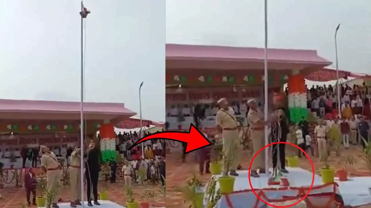 कलेक्टर ने खींची डोरी और नीचे आ गया तिरंगा, करौली के समारोह में बड़ी चूक, छाया सन्नाटा