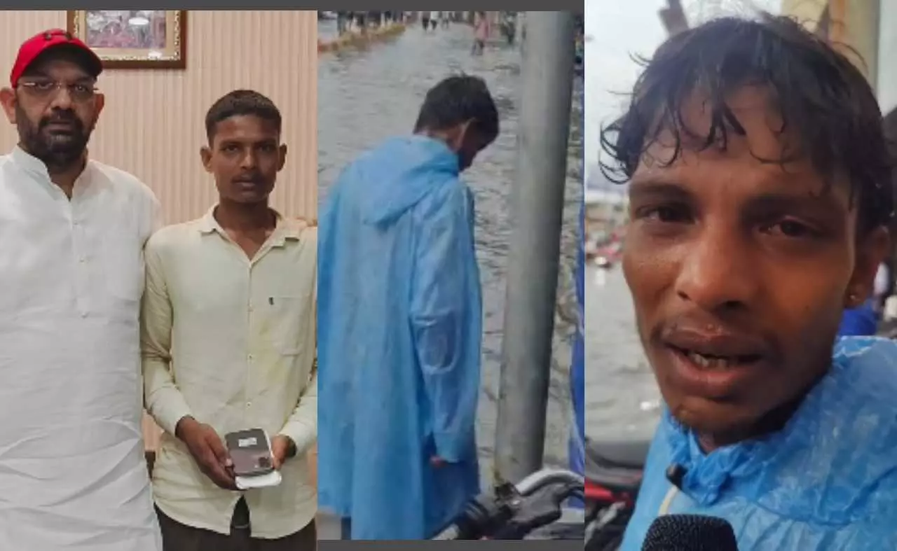 Phone dropped in water, MLA Pankaj Malik gifts mobile to delivery boy