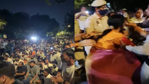 जंतर-मंतर में पुलिस कार्रवाई से पहले प्रदर्शनकारियों ने गाया हनुमान चालीसा, Reservation पर बढ़ा तनाव