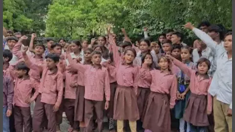 Road built barriers to study, innocent school children at collectorate