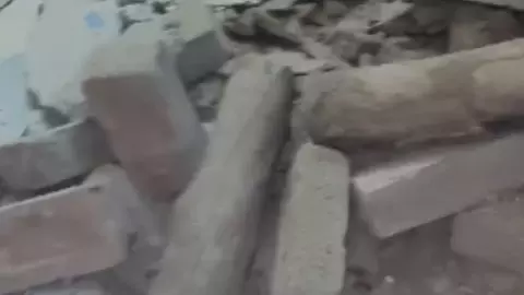 Roof of house collapses amid rain in Moradabad Roof of house collapses amid rain in Moradabad