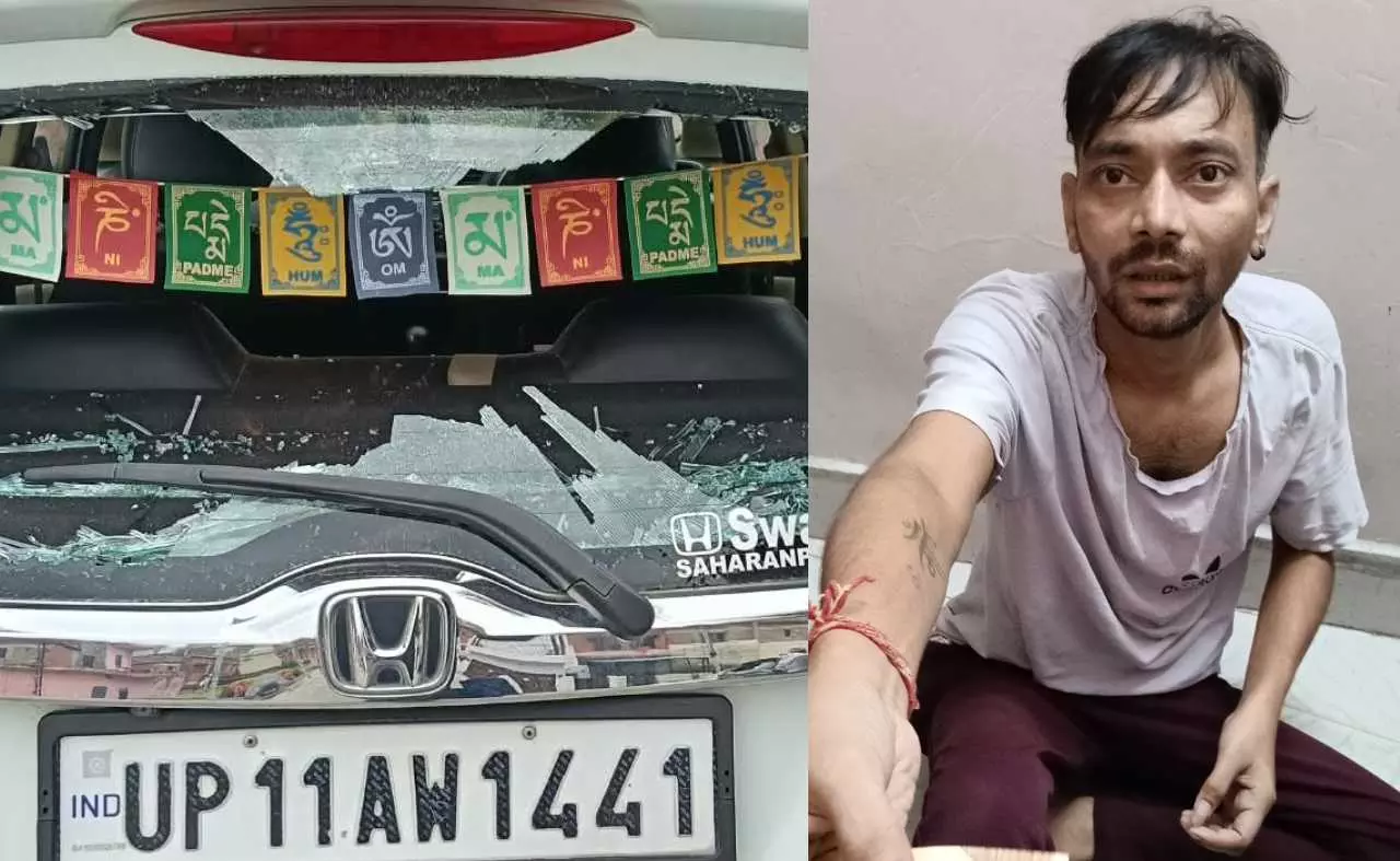 Youth breaks glass of five cars together, police custody Youth breaks glass of five cars together, police custody