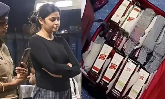 AC फर्स्ट क्लास में 75 लीटर शराब लेकर जा रही थी युवती, दो सूटकेस से खुला राज; VIDEO वायरल