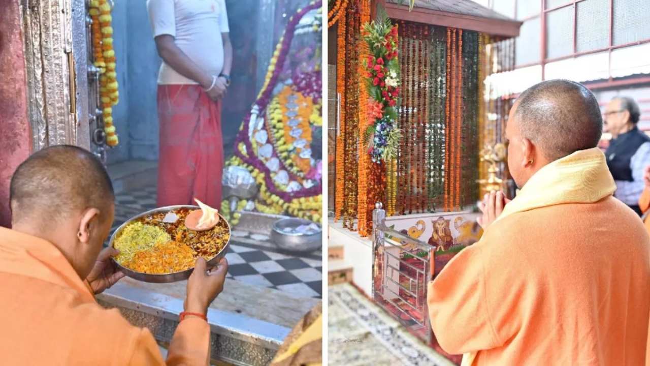 Ayodhya News: अयोध्या में सीएम योगी ने हनुमानगढ़ी में की पूजा, रामलला के दरबार में टेका माथा; मंदिर परिसर का लिया जायजा