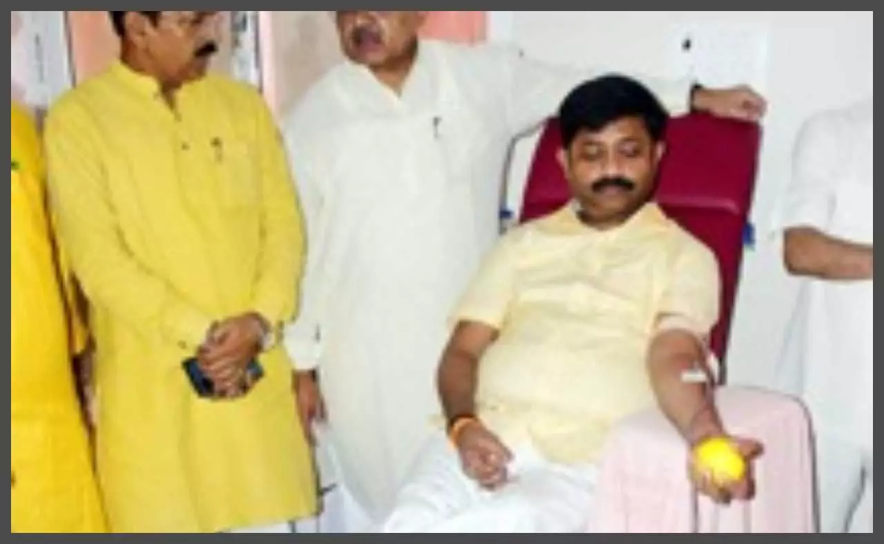 Voluntary blood donation camp in Prayagraj on PM Modis birthday Voluntary blood donation camp in Prayagraj on PM Modis birthday