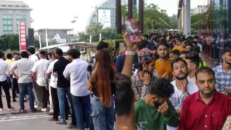 iPhone 18 Pro के लिए दीवानगी की हद! दिल्ली से मुंबई तक जबरदस्त क्रेज...Apple Store के बाहर रात से लगी लंबी कतारें iPhone 18 Pro के लिए दीवानगी की हद! दिल्ली से मुंबई तक जबरदस्त क्रेज...Apple Store के बाहर रात से लगी लंबी कतारें