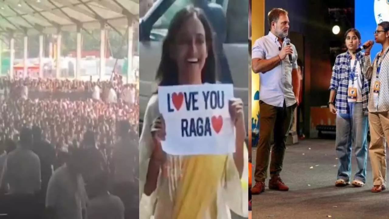 Rahul Gandhi Indore: इंदौर पहुंचे राहुल गांधी, RAGA से प्यार बोलती दिखीं युवतियां, छात्रों में जोश