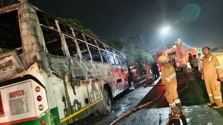 Lucknow roadways bus fire