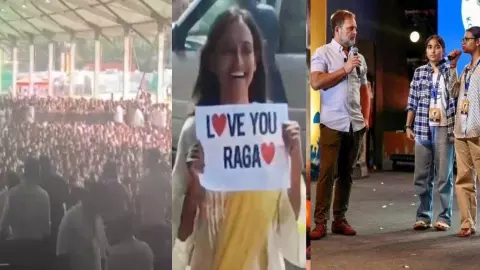 Rahul Gandhi Indore: इंदौर पहुंचे राहुल गांधी, RAGA से प्यार बोलती दिखीं युवतियां, छात्रों में जोश