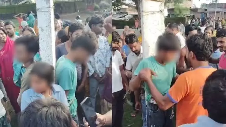 रात में युवती के घर पहुंचे 2 युवकों को ग्रमीणों ने पकड़ा, फिर जो हुआ..