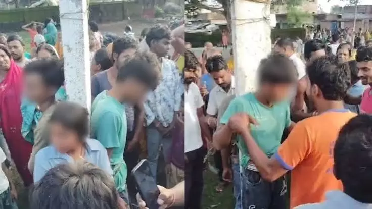 रात में युवती के घर पहुंचे 2 युवकों को ग्रमीणों ने पकड़ा, फिर जो हुआ..