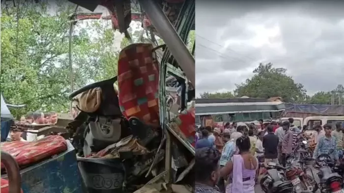 छत्तीसगढ़ में बस और ट्रक की जोरदार टक्कर, चालक समेत कई यात्री घायल