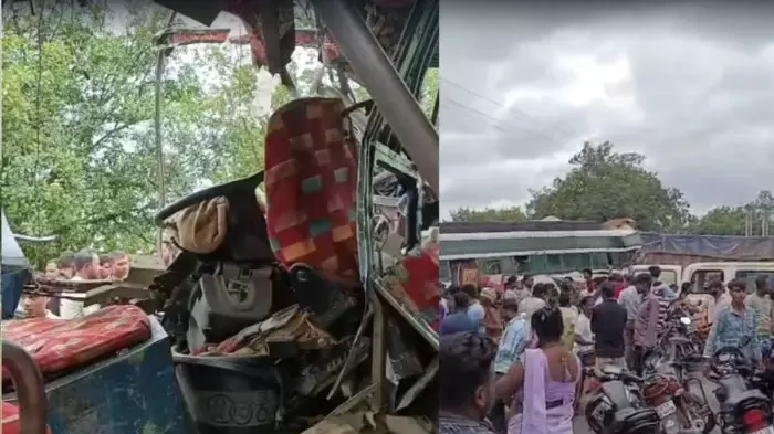 छत्तीसगढ़ में बस और ट्रक की जोरदार टक्कर, चालक समेत कई यात्री घायल छत्तीसगढ़ में बस और ट्रक की जोरदार टक्कर, चालक समेत कई यात्री घायल