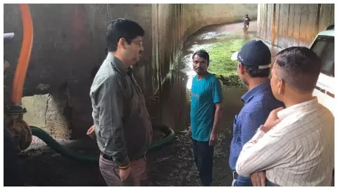 Rain causes flooding at Rehutia Underbridge