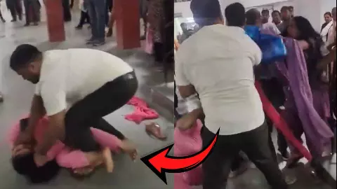 VIDEO: यूपी में फैमिली कोर्ट बना अखाड़ा! पति-पत्नी में महासंग्राम, चलीं थप्पड़ और लात-घूंसे