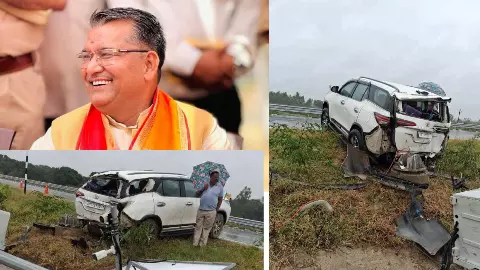 गंगा एक्सप्रेस वे पर भाजपा विधायक की फॉर्चूनर का फटा टायर, पोल से टकराई कार, विधायक सहित 3 घायल गंगा एक्सप्रेस वे पर भाजपा विधायक की फॉर्चूनर का फटा टायर, पोल से टकराई कार, विधायक सहित 3 घायल