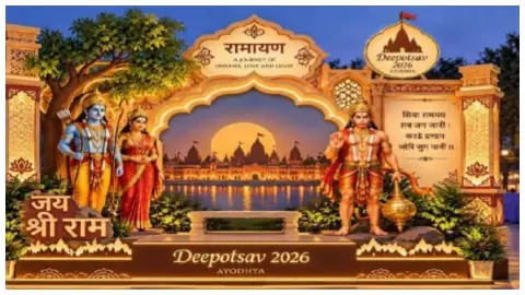 Ramnagari decorated with Ramayana theme in Deepotsav-2026 Ramnagari decorated with Ramayana theme in Deepotsav-2026