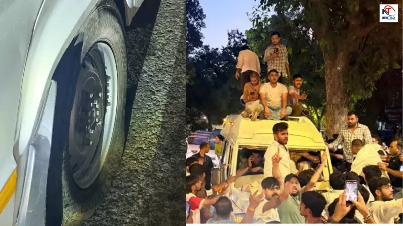 Rahul Gandhi Detained as Delhi Police Bus Gets Punctured Rahul Gandhi Detained as Delhi Police Bus Gets Punctured