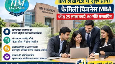 आईआईएम लखनऊ में अब पारिवारिक कारोबार संभालने की पढ़ाई, 25 लाख रुपये में दो साल का विशेष एमबीए