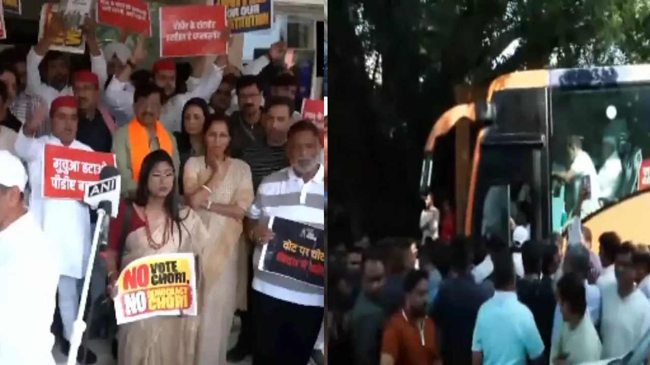 INDIA Bloc March : विपक्षी नेताओं का सुप्रीम कोर्ट मार्च शुरू, वोट चोरी पर बड़ा शक्ति प्रदर्शन INDIA Bloc March : विपक्षी नेताओं का सुप्रीम कोर्ट मार्च शुरू, वोट चोरी पर बड़ा शक्ति प्रदर्शन