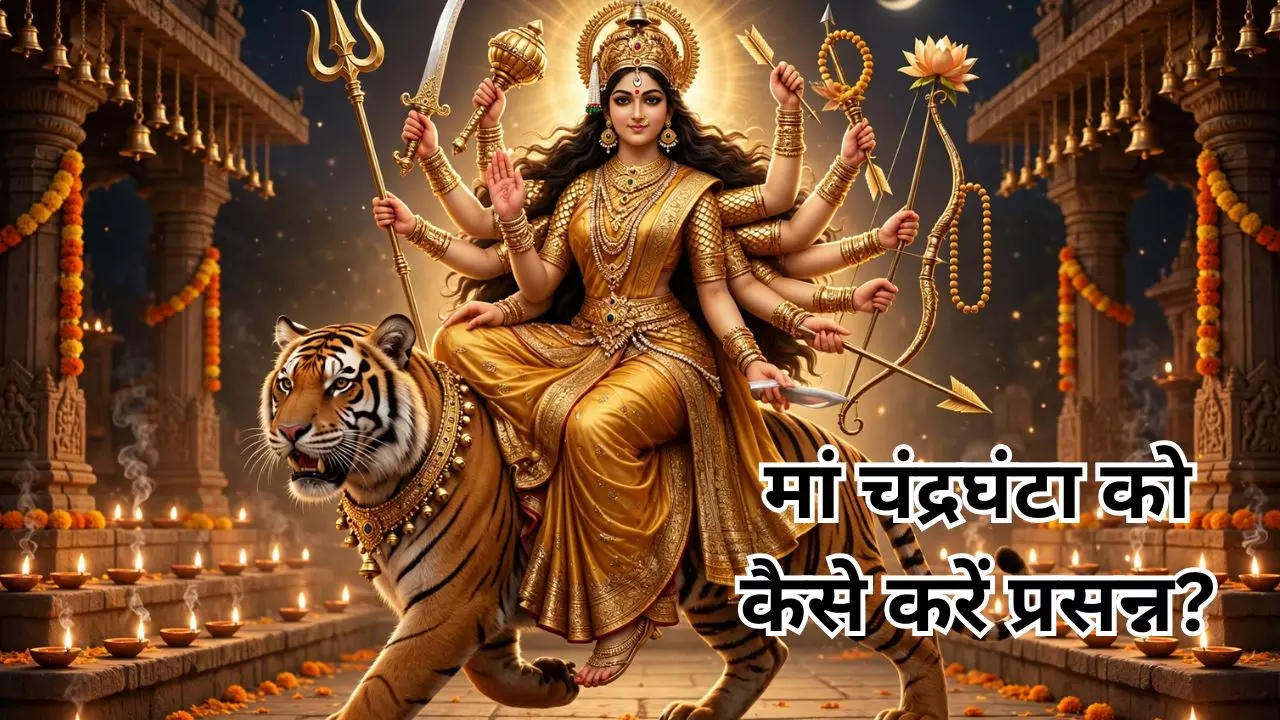 Maa Chandraghanta Puja:तीसरे दिन मां चंद्रघंटा की कृपा पाने के लिए करें ये खास उपाय, दूर होंगी बाधा! Maa Chandraghanta Puja:तीसरे दिन मां चंद्रघंटा की कृपा पाने के लिए करें ये खास उपाय, दूर होंगी बाधा!