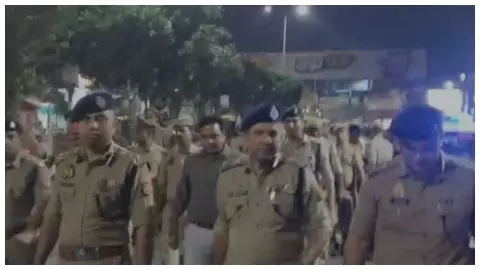 Alert on festivals Police, ADG made foot march