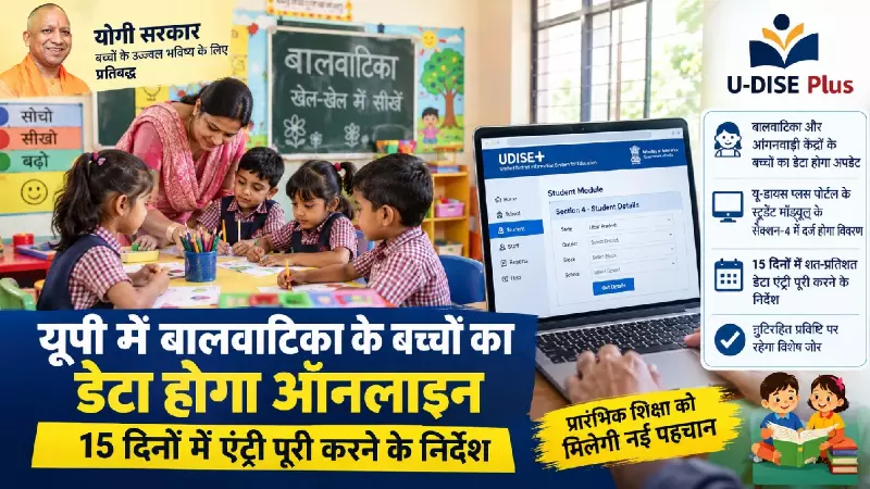 यूपी में बालवाटिका के बच्चों का डेटा होगा ऑनलाइन, 15 दिनों में पूरा करना होगा काम यूपी में बालवाटिका के बच्चों का डेटा होगा ऑनलाइन, 15 दिनों में पूरा करना होगा काम