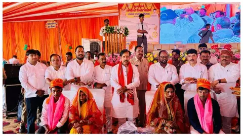 आजमगढ़ में 700 से अधिक जोड़ों का सामूहिक विवाह, मंत्री अनिल राजभर ने दिया आशीर्वाद