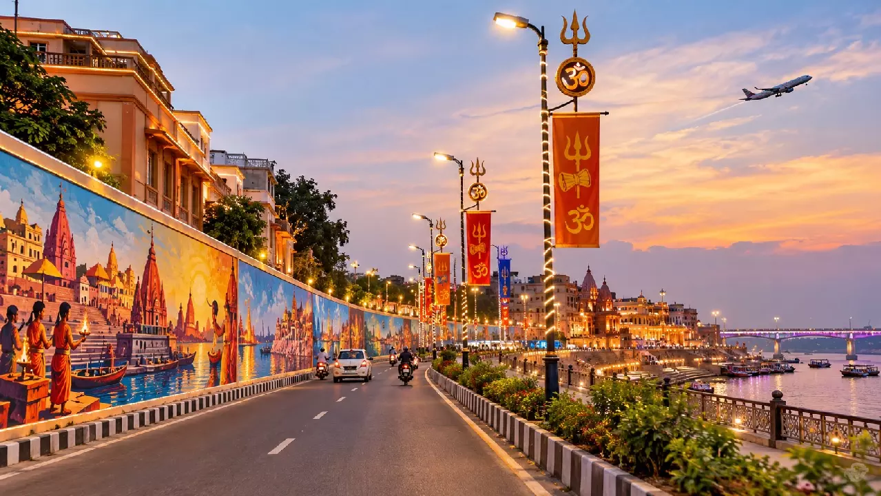 एयर शो के लिए संवर रही काशी, दीवारों पर उकेरी जा रही गंगा घाटों की छटा