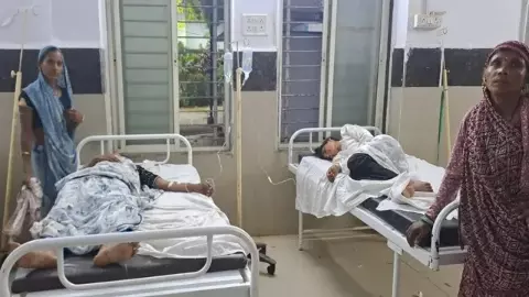 DJ की आवाज और मधुमक्खियों का हमला! देवास में विसर्जन जुलूस के दौरान मची भगदड़ DJ की आवाज और मधुमक्खियों का हमला! देवास में विसर्जन जुलूस के दौरान मची भगदड़